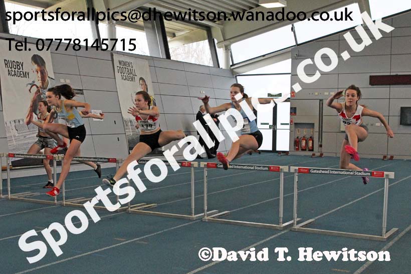 60 metres hurdles, North Eastern Indoor Champs. Photo: David T. Hewitson/Sports for All Pics